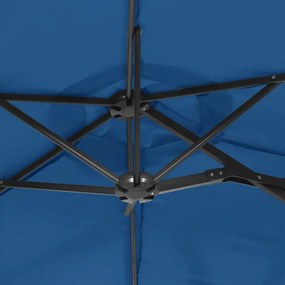 azúrkék dupla tetős LED-es napernyő 316x240 cm