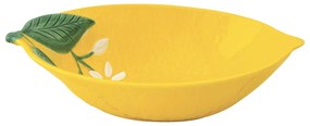 Mediterrán porcelán sárga citrom tálka 22x16 cm Fleurs et Citrons