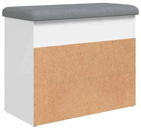 fehér szerelt fa cipőtároló pad 62 x 32 x 50 cm