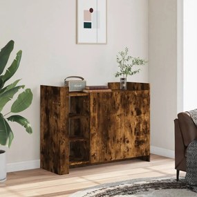 füstös tölgy színű szerelt fa tálalószekrény 100 x 35 x 75 cm