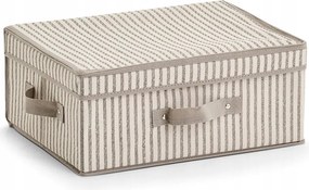 Tárolódoboz fedéllel "Stripes", non-woven, bézs
