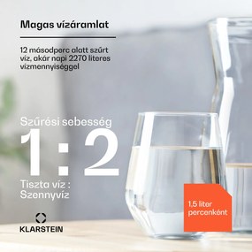 Klarstein PureLine 600, szűrőrendszer, fordított ozmózis, 600 GPD / 2270 L/d