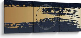 Kép - Kék és arany absztrakció N⁰2 (órával) (90x30 cm)