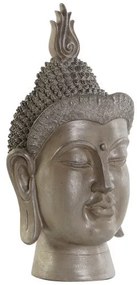 Buddha fej szobor szürke 30x29x58 cm