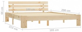 tömör fenyőfa ágy matrac nélkül 180 x 200 cm
