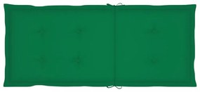 4 db zöld szövet kerti magas háttámlájú székpárna 120x50x3 cm