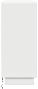 LED-es oldalpanel, fehér, 90x32x75 cm, mérnöki fa
