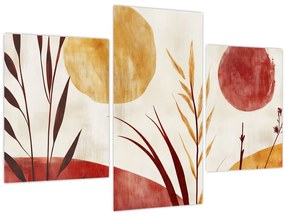 Kép - Növények és körök (90x60 cm)