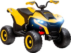 AIYAPLAY Elektromos Quad Gyerekeknek 12V, 2 Motorral, 3-6 km/h Sebességű Quad Felfüggesztéssel, LED Fényekkel, USB-vel és Zenével a 3-8 Éveseknek, Sár