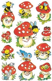 Matrica, papír, 3 ív, 76x120 mm, AVERY ZWECKFORM, Z-Design No.4304, gombák (AY4304)