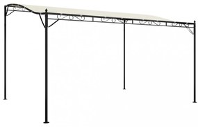 krémszínű szövet és acél pavilon 4 x 3 m 180 g/m²