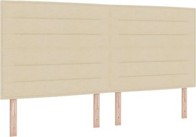 vidaXL LED Box Spring Ágy matracmal Krém 200 x 200 cm szövet
