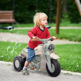 AIYAPLAY elektromos gyerekmotor, 6 V-os zenés gyerekmotor, 2,5-3 km/h sebességgel fúj, 2-5 éves, krémfehér