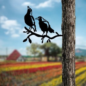 Bird fém kerti dísztárgy, fekete, 45×39 cm