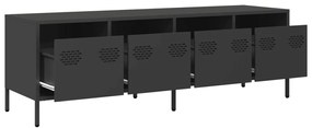 fekete hidegen hengerelt acél TV-szekrény 135 x 39 x 43,5 cm