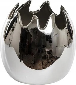 Ezüst fedél virágtartó tojás húsvét H10