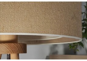 Duolla - Asztali lámpa YUTE BOHO 1xE27/15W/230V átm. 25 cm barna/krémes