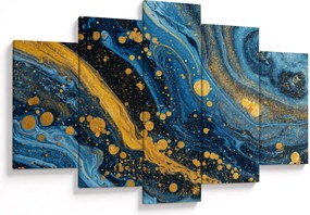 Kép - Kék absztrakció arannyal (150x105 cm)