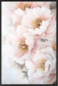 Poszter Keret Alumínium Természet Virágok Peonie Bazsarózsa Glamour Makró 40x60