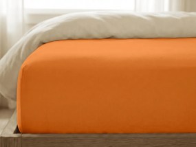 Jersey gumis lepedő lycrával narancssárga 180 x 200 cm