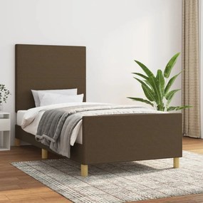 sötétbarna szövet ágykeret matrac nélkül 80x200 cm