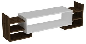 TV szekrény Sema - White, Walnut
