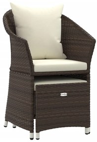 2 részes barna polyrattan kerti ülőgarnitúra párnákkal