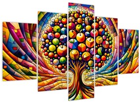 Kép – Színes fa almákkal (150x105 cm)