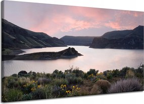 Vászonkép Természet Hegyek Víz Ég Virágok Növények 120x70