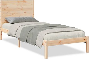 vidaXL tömör fa extra hosszú ágykeret matrac nélkül 90 x 220 cm