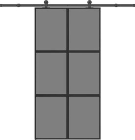 vidaXL tolóajtó vasalatokkal 102,5x205 cm edzett üveg&Alumínium