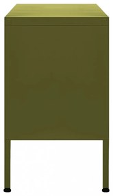 olívazöld acél TV-szekrény 105 x 35 x 50 cm