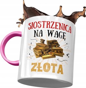 Rózsaszín Bögre Unokahúgnak Születésnapra Ajándék Nyomtatott Fotóval