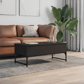 Fekete szerelt fa és fém dohányzóasztal 100 x 50 x 40 cm