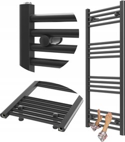 Fürdőszobai Radiátor Fekete Létra 50x110 cm Radiátor Modern Breno