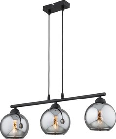 Brilagi - DIOR kábeles függőlámpa 3xE27/60W/230V fekete/füstszürke
