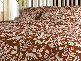 Mikroszálas ágyneműhuzat FOREST ANIMALS barna Ágyneműhuzat mérete: 2 db 70 x 90 cm | 200 x 220 cm