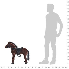 sötétbarna álló ló plüssjáték XXL
