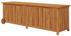 tömör akácfa kerti tárolóláda kerekekkel 150 x 50 x 58 cm