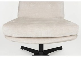 Krémszínű forgó fotel Kai – White Label