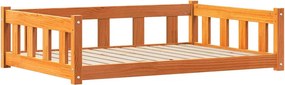 vidaXL Kutyafekhely Faggyú barna 100 x 70 x 28 cm Tömör fenyőfa