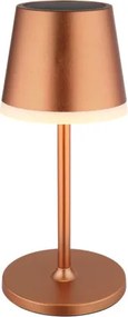 Globo 36637RM Solar asztali lámpa, fém/műanyag pezsgőszínű metál, műanyag szatírozott, csúszókapcsoló, CR18650 1200mAh 3.7V, IP44, 2 szerelési magasság: 41 cm/26 cm, ø: 110mm, M: 410mm, tartozék: 10x LED 0.06W 3V, 3000K