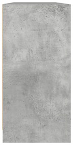 betonszürke szerelt fa könyvespolc ajtókkal 204x37x75 cm