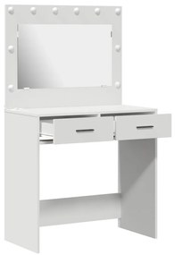 Pipereasztal LED Fényekkel - Fehér, 78.5 x 41 x 135 cm