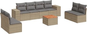 vidaXL 9 részes bézs polyrattan kerti ülőgarnitúra párnákkal