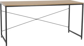 Íróasztal tölgy/fekete, 150x60 cm, MELLORA