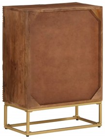 tömör mangófa és vas tálalószekrény 55 x 30 x 76 cm