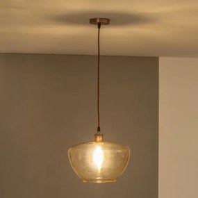 Függőlámpa kábellel SEVENTIES E27/60W/230V füstszínű/barna