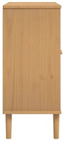 SENJA barna rattanhatású tálalószekrény 80 x 35 x 80 cm