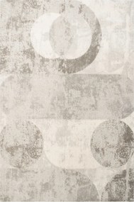 Gyapjúszőnyeg Szürke Krémszínű Isfahan-m Geometria Félkör 133x180 cm